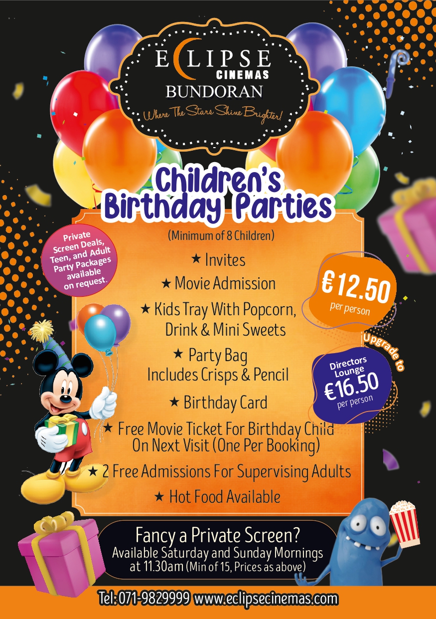 Birthday Parties Bundoran cinema 